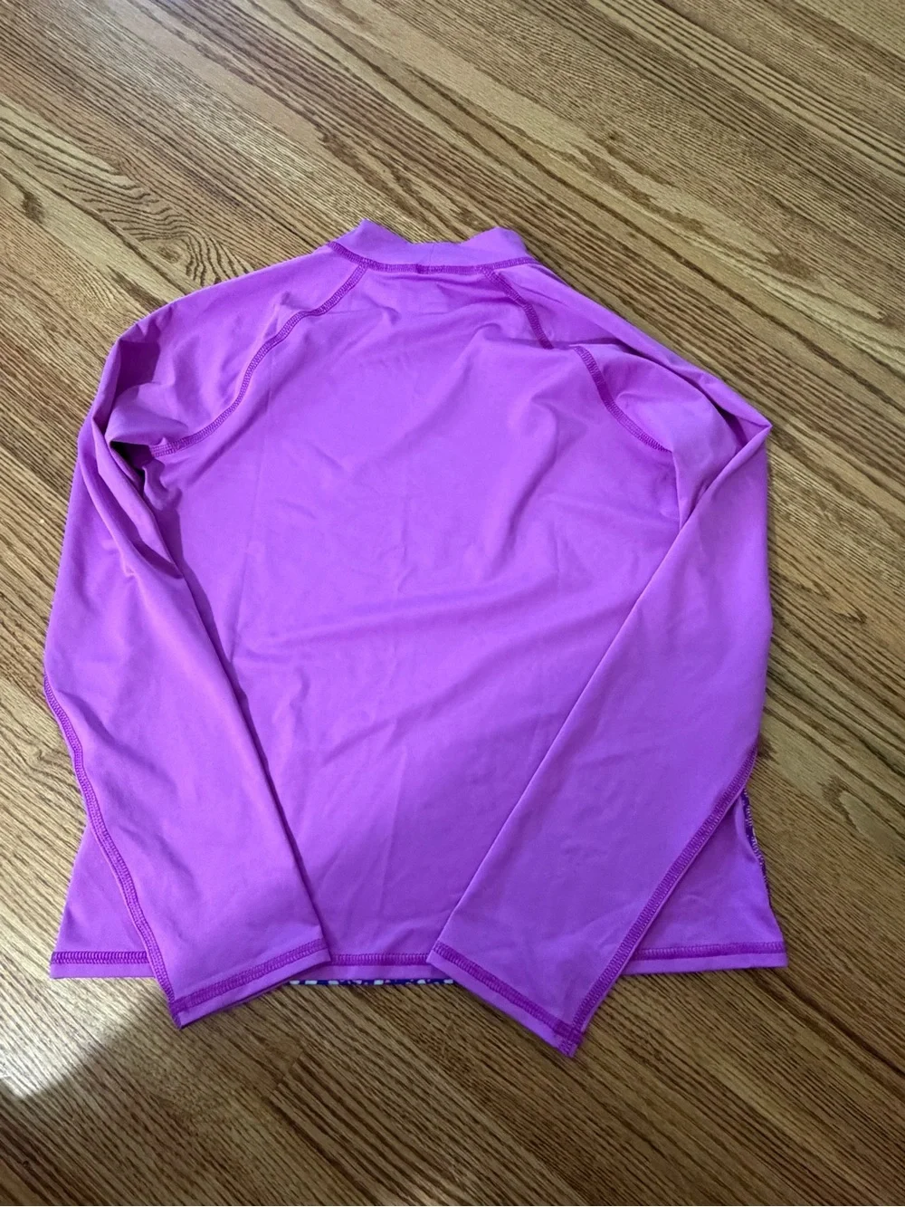 Lands' End Girls Purple Floral Rash Guard Set